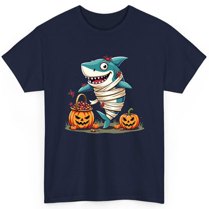 Mummy Shark Halloween shark T-Shirt Navy product mockup