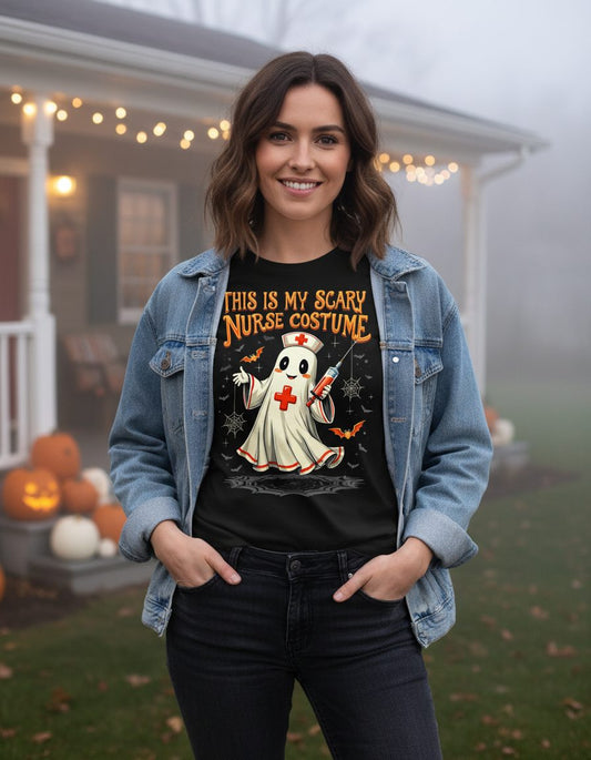This Is My Scary Nurse Costume Halloween ghost nurse T-Shirt Black lifestyle mockup