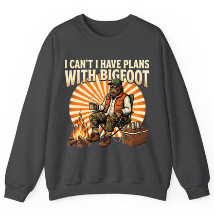 I Can't I Have Plans with Bigfoot bigfoot Sweatshirt Dark Heather product mockup