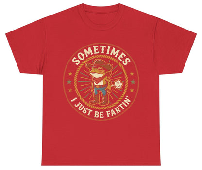 Sometimes I Just Be Fartin' cowboy frog Youth T-Shirt Red product mockup