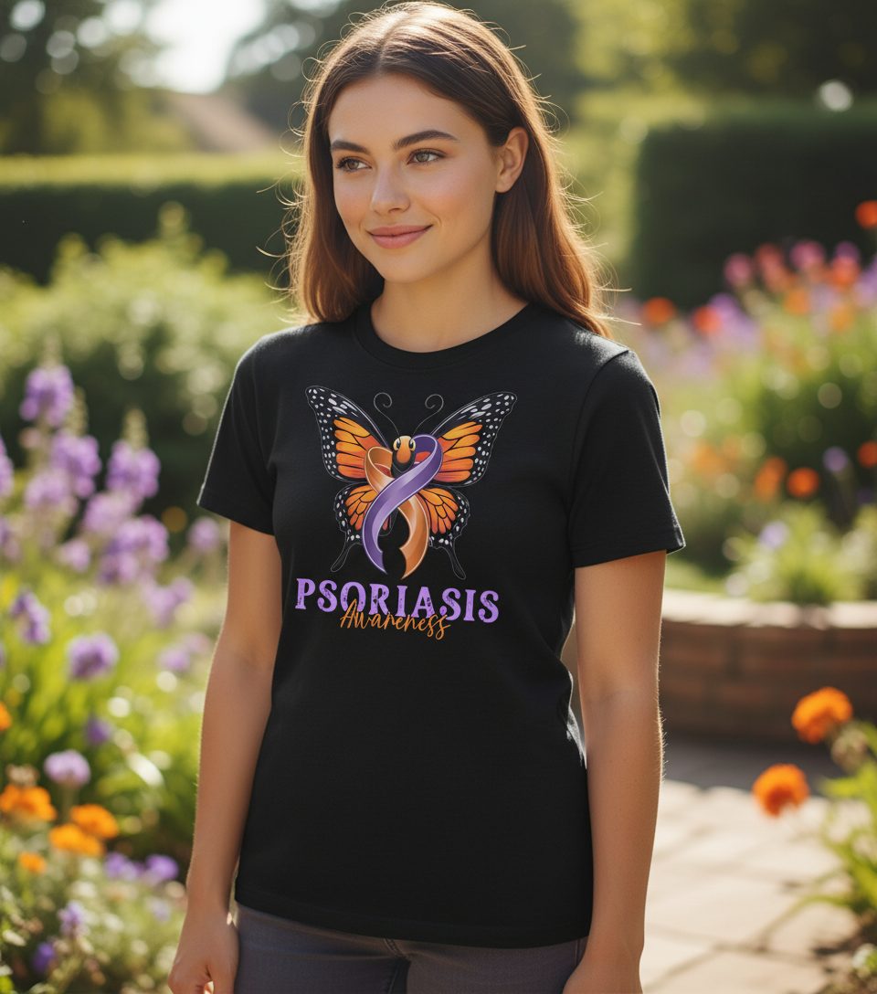 Psoriasis Awareness psoriasis awareness Youth T-Shirt Black lifestyle mockup