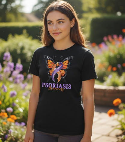 Psoriasis Awareness psoriasis awareness Youth T-Shirt Black lifestyle mockup