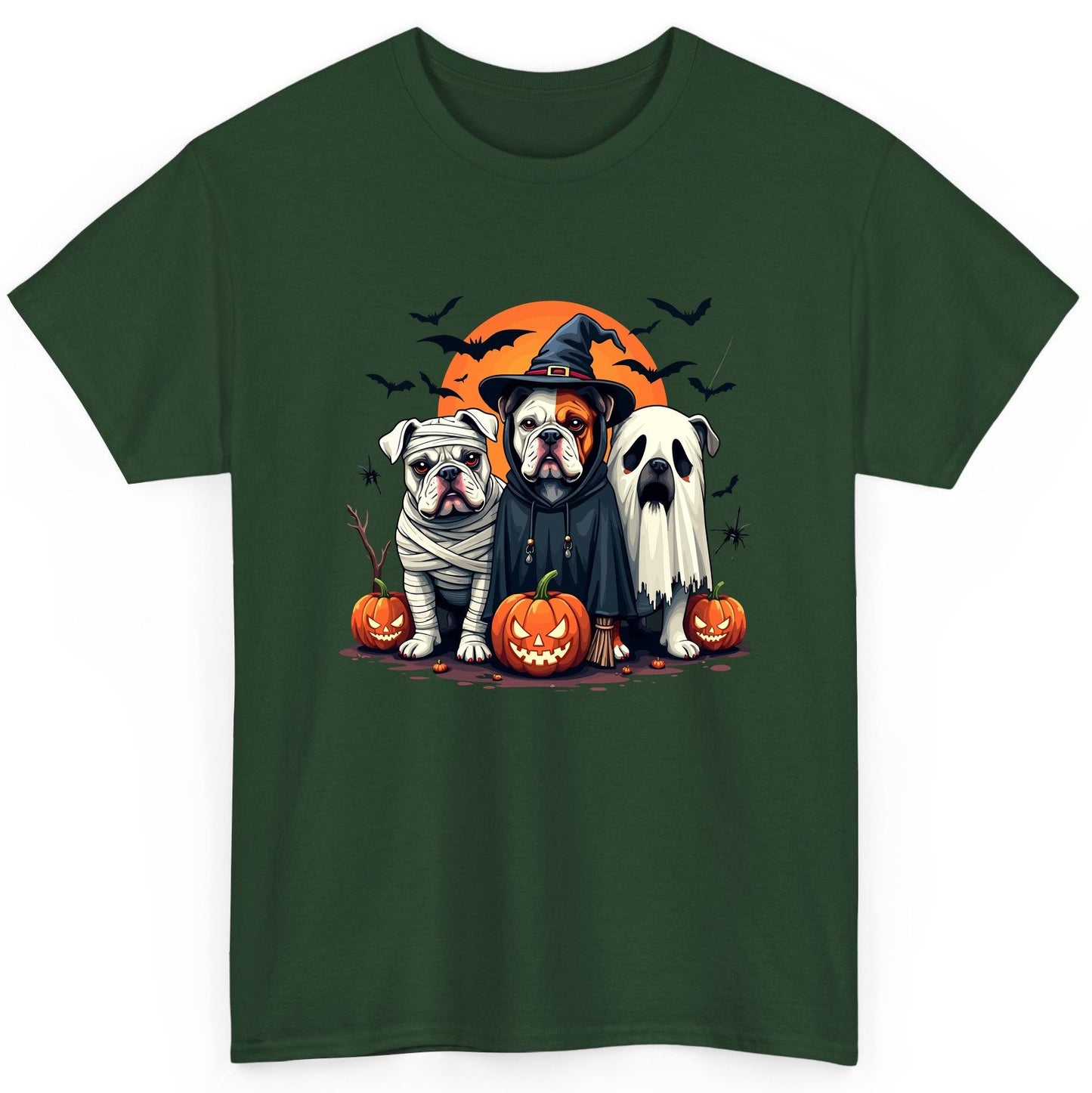 Halloween Bulldogs Costumes Halloween bulldogs T-Shirt Forest Green product mockup