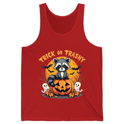 Trick or Trashy raccoon Tank Top Red product mockup