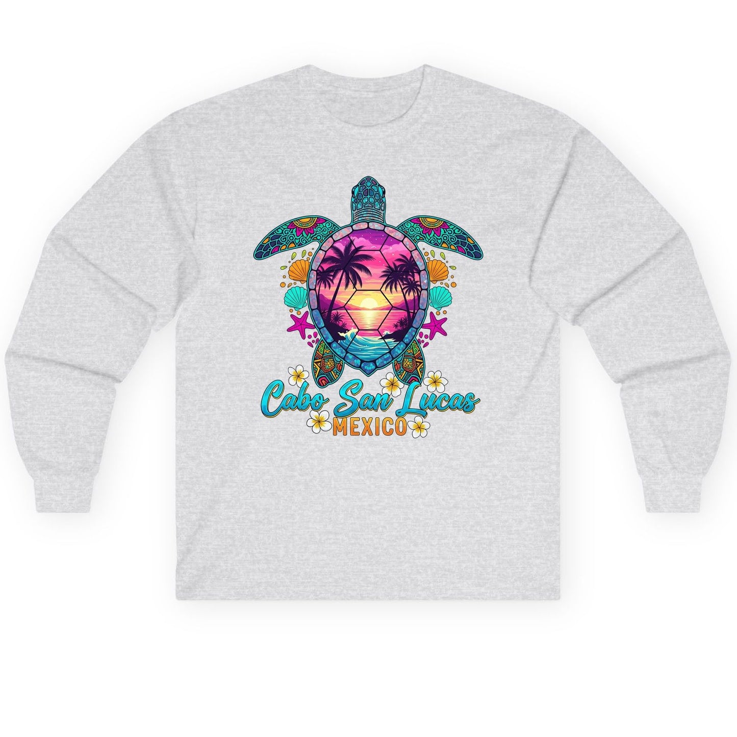 Cabo San Lucas Mexico sea turtle Long Sleeve Tee Ash product mockup