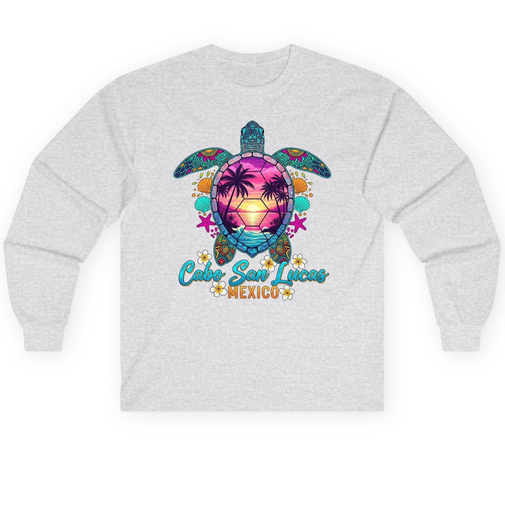 Cabo San Lucas Mexico sea turtle Long Sleeve Tee Ash product mockup