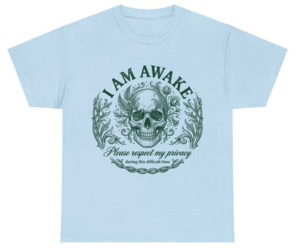 I Am Awake Please Respect My Privacy During This Difficult Time sarcastic skull Youth T-Shirt Light Blue product mockup