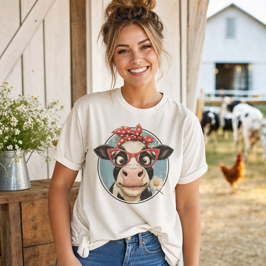 Funny graphic shirts featuring farm animals