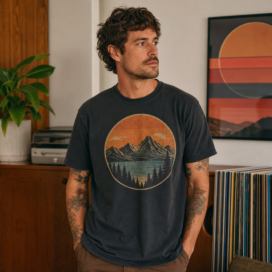 Retro graphic tees with vintage-inspired artwork