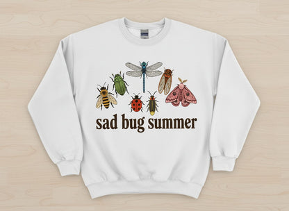Sad Bug Summer Retro Enthusiasts Sweatshirt - product mockup - White