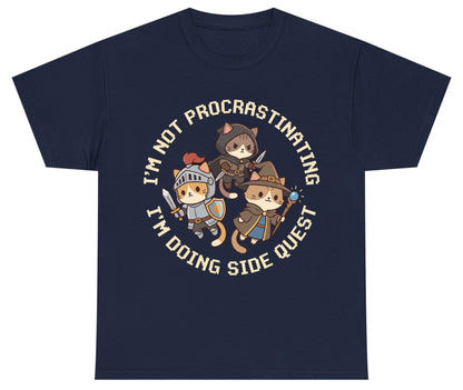 I'm Not Procrastinating I'm Doing Side Quest rpg cats Youth T-Shirt Navy product mockup