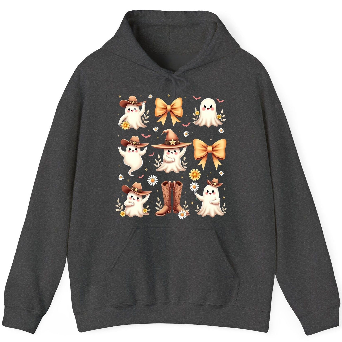 Boo Haw Cute Ghost cute ghost Hoodie Dark Heather product mockup