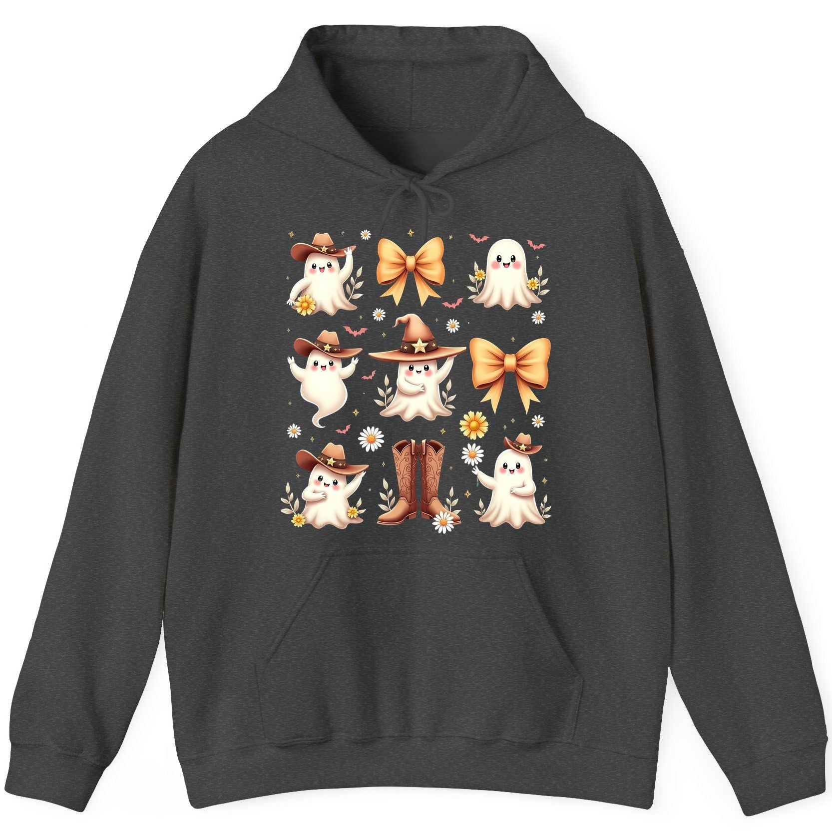 Boo Haw Cute Ghost cute ghost Hoodie Dark Heather product mockup