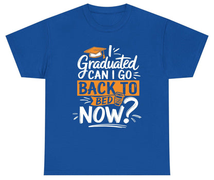 I Graduated Can I Go Back to Bed Now Funny Graduation Youth T-Shirt - product mockup - Royal