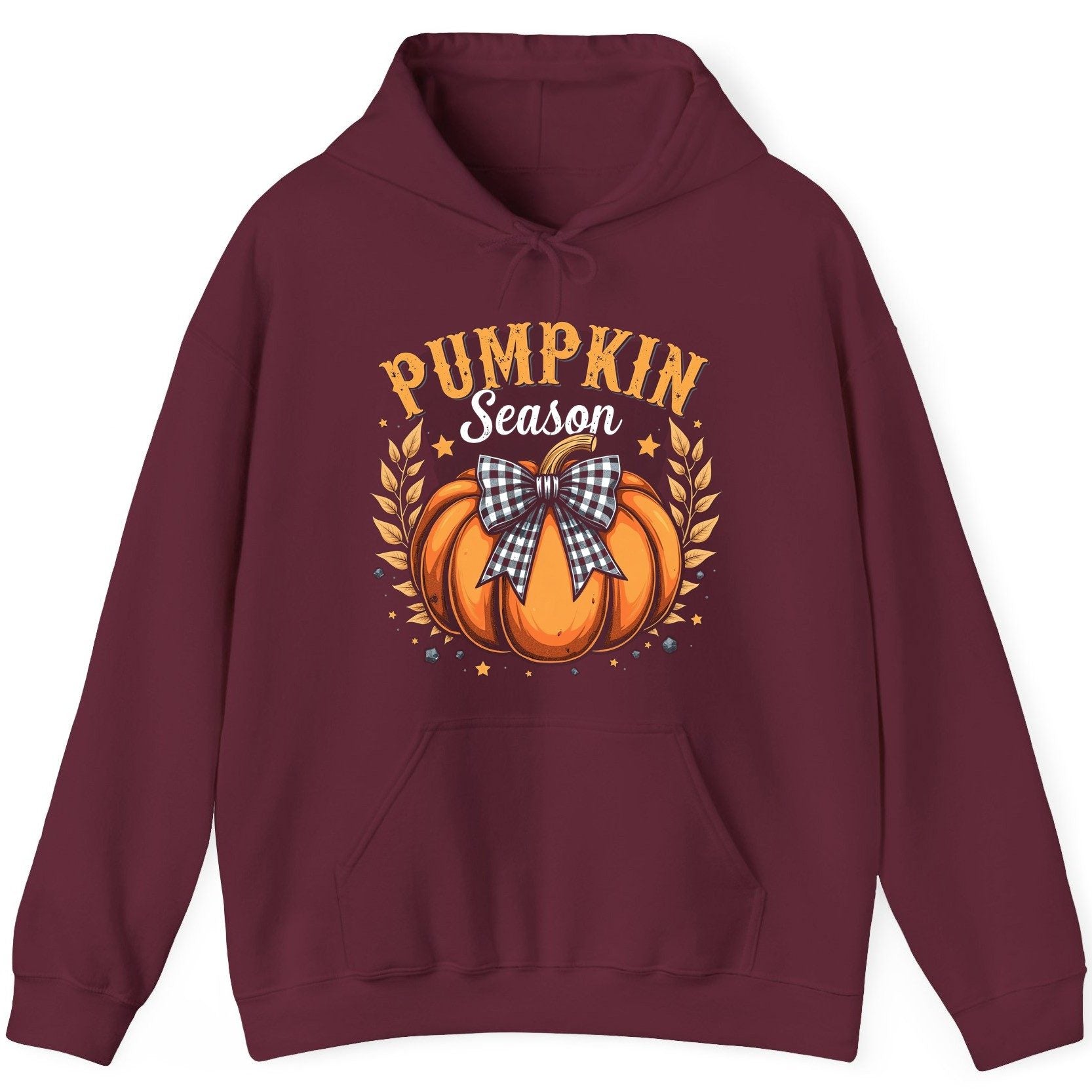 Pumpkin Season fall Hoodie Maroon product mockup