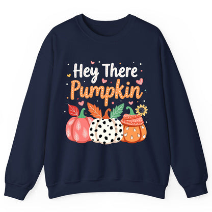 Hey There Pumpkin fall pumpkins Sweatshirt Navy product mockup