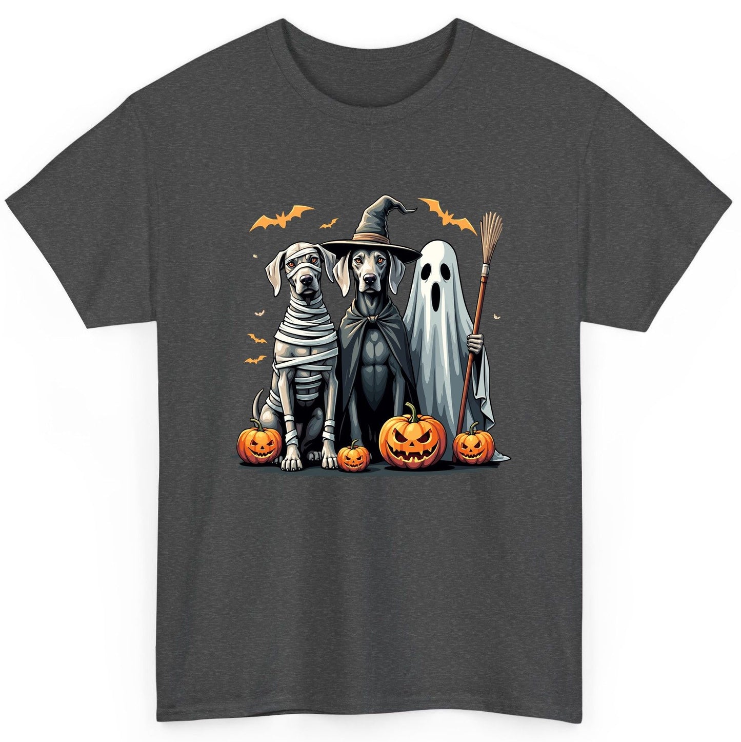 Halloween Weimaraner Dogs Halloween weimaraner dogs T-Shirt Dark Heather product mockup