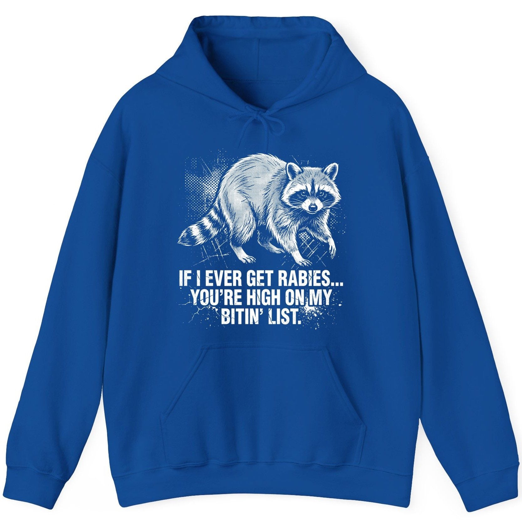 If I Ever Get Rabies You're High on My Bitin' List raccoon Hoodie Royal product mockup