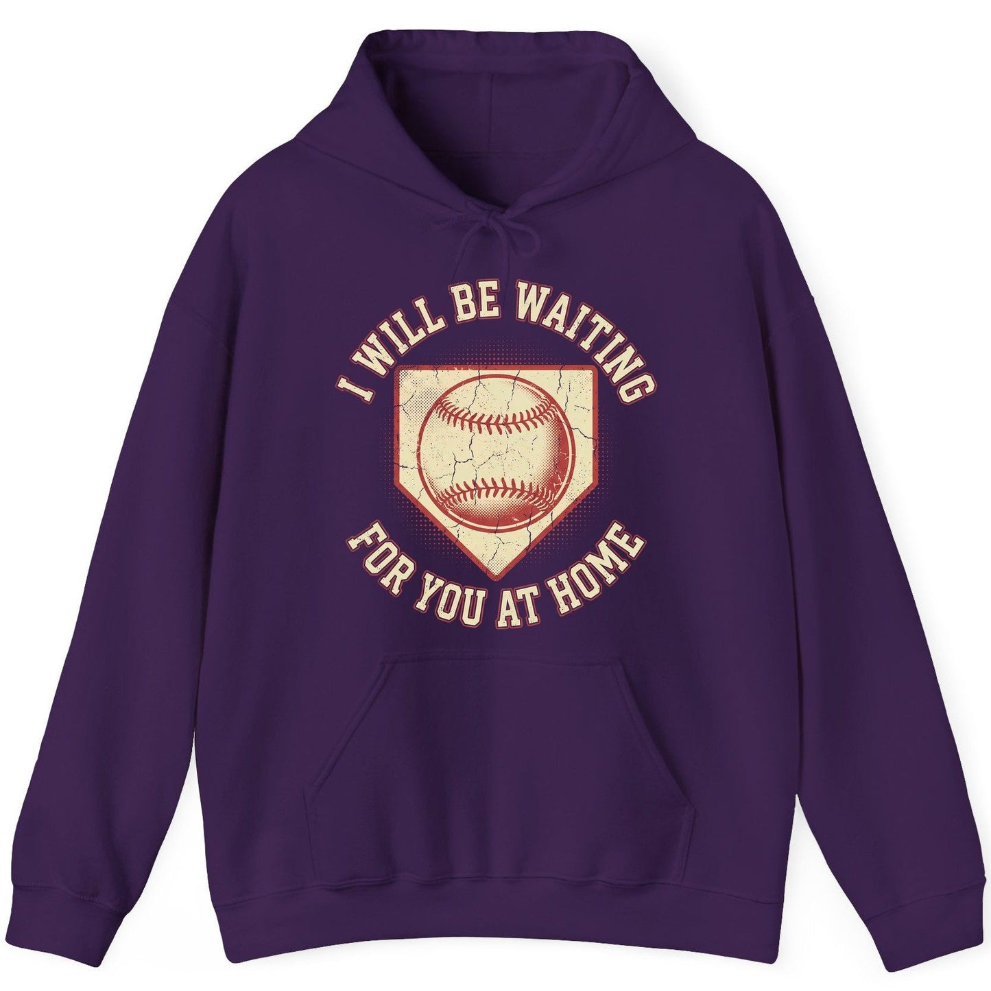 I Will Be Waiting for You at Home baseball Hoodie Purple product mockup