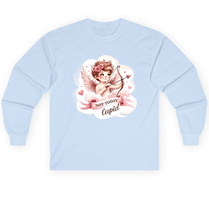 Not Today Cupid cupid Long Sleeve Tee Light Blue product mockup