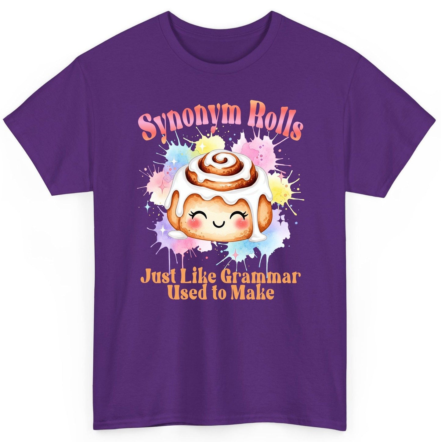 Synonym Rolls Just Like Grammar Used to Make grammar pun T-Shirt Purple product mockup
