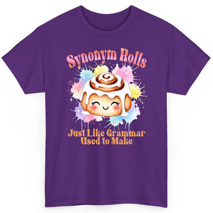 Synonym Rolls Just Like Grammar Used to Make grammar pun T-Shirt Purple product mockup