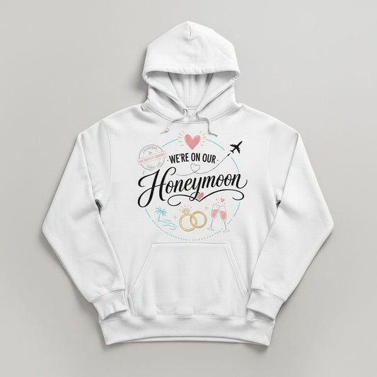 Our Greatest Journey Honeymoon Newlyweds Hoodie - product mockup - White