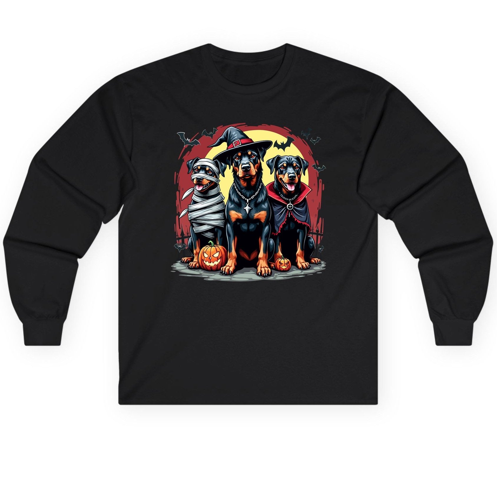 Rottweiler Halloween Costumes rottweiler Long Sleeve Tee Black product mockup