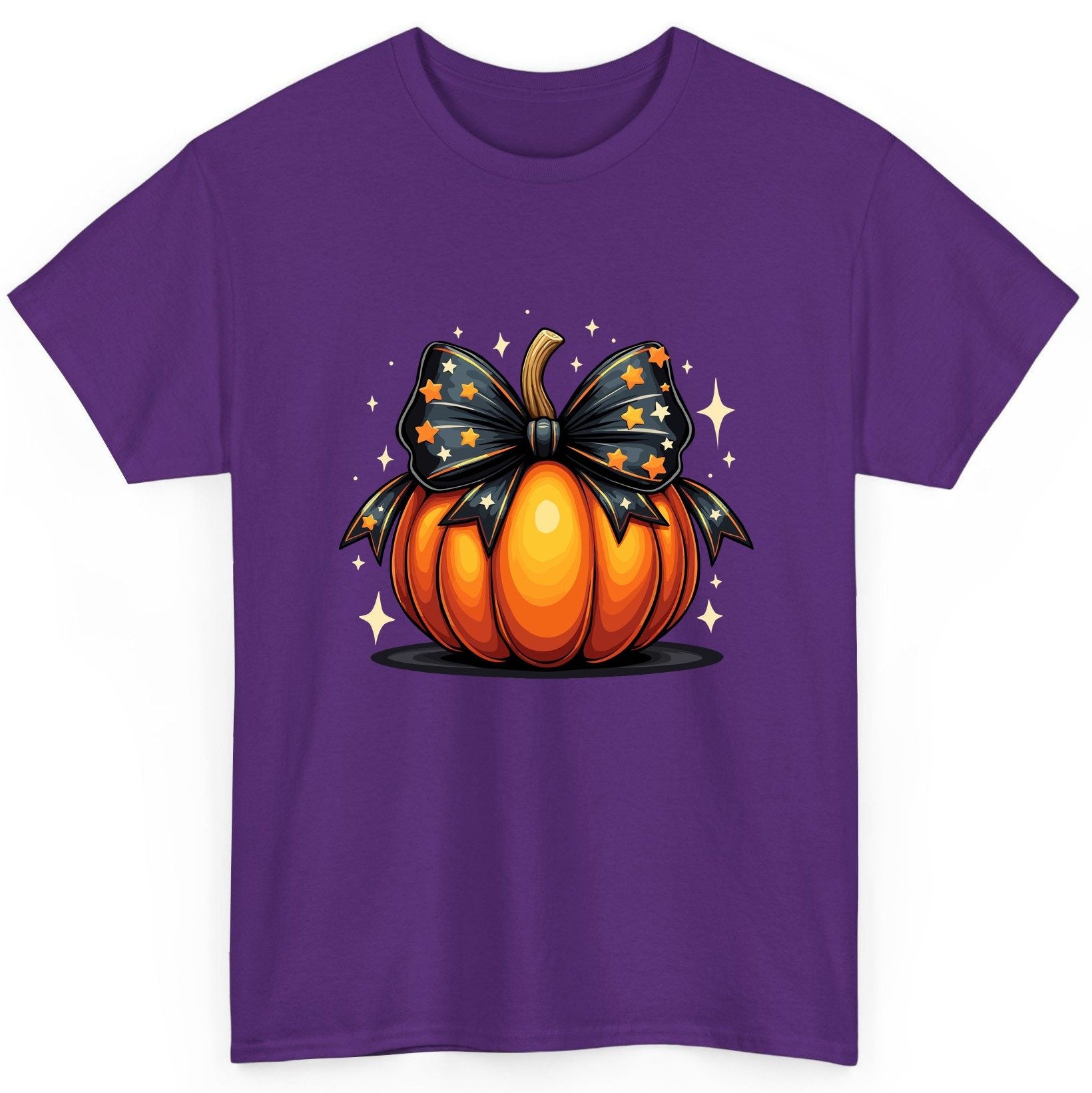 Starry Bow Pumpkin Halloween pumpkin T-Shirt Purple product mockup