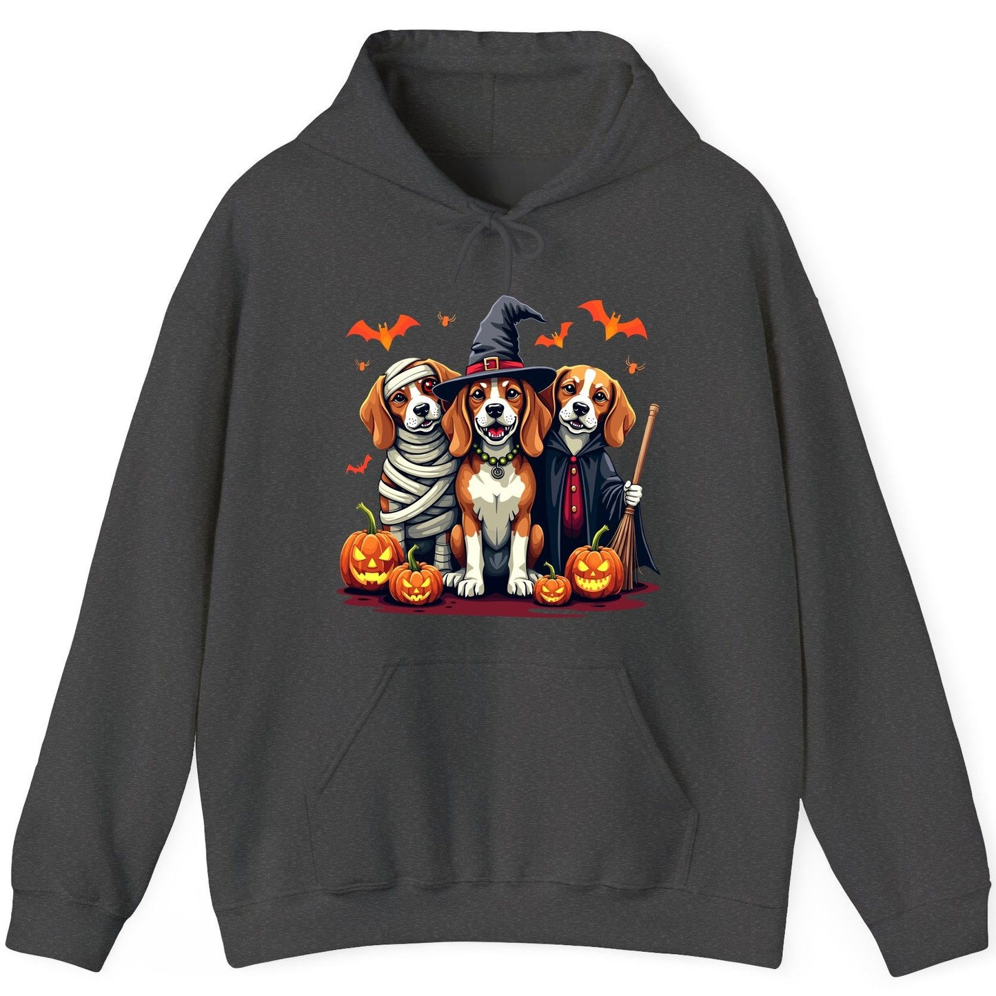 Halloween Beagles Costume beagles in Halloween costumes Hoodie Dark Heather product mockup