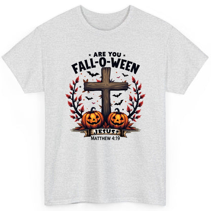 Are You Fall-O-Ween Jesus? christian Halloween T-Shirt Ash product mockup