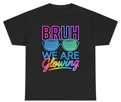 BRUH WE ARE Glowing Neon Party Youth T-Shirt Black product mockup