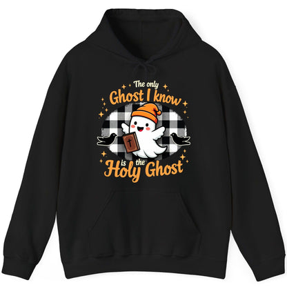 The Only Ghost I Know Is the Holy Ghost christian Halloween Hoodie Black product mockup