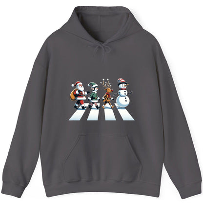 Christmas Abbey Road Parody Christmas abbey road parody Hoodie Charcoal product mockup