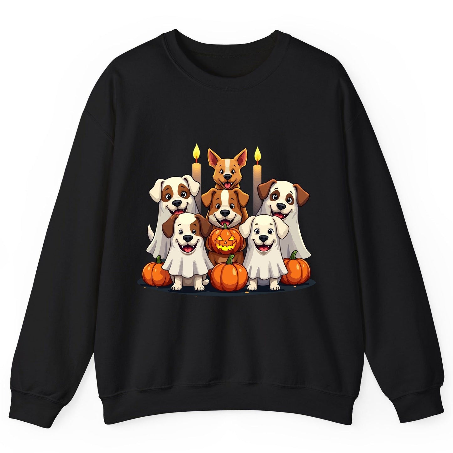 Cute Ghost Dogs Halloween Halloween dogs Sweatshirt Black product mockup