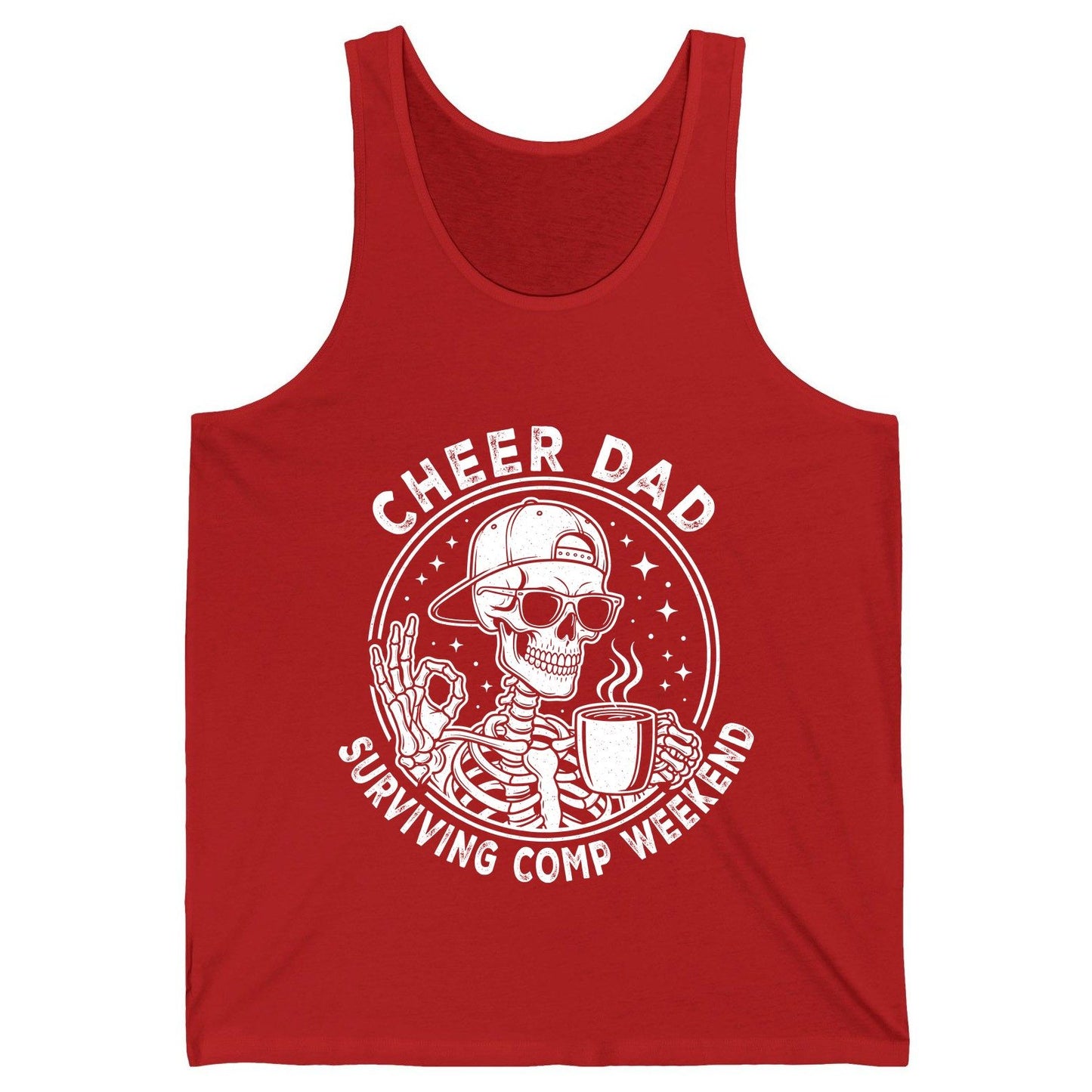 Cheer Dad Surviving Comp Weekend cheer dad Tank Top Red product mockup