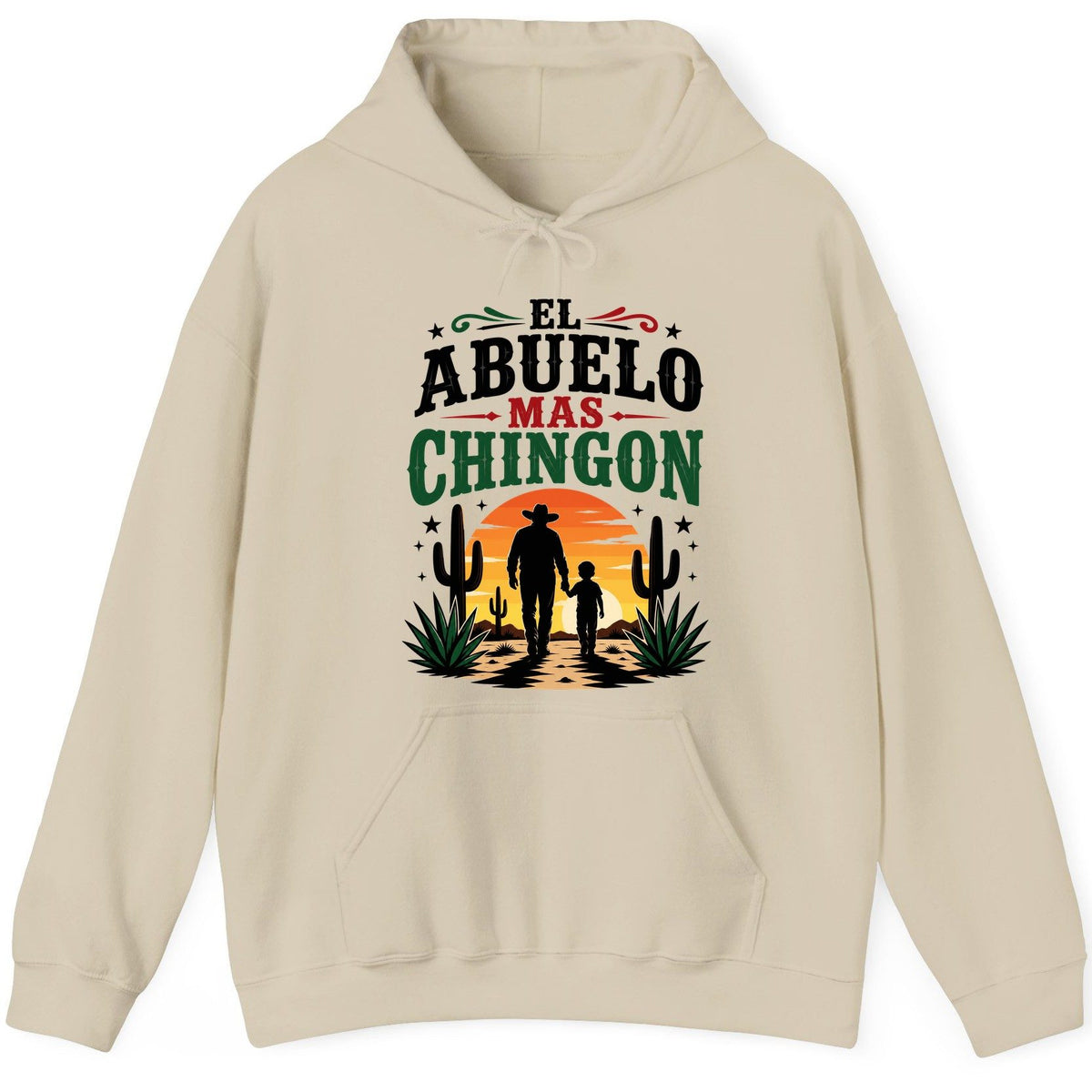 El Abuelo Mas Chingon grandfather and grandson Hoodie Sand product mockup