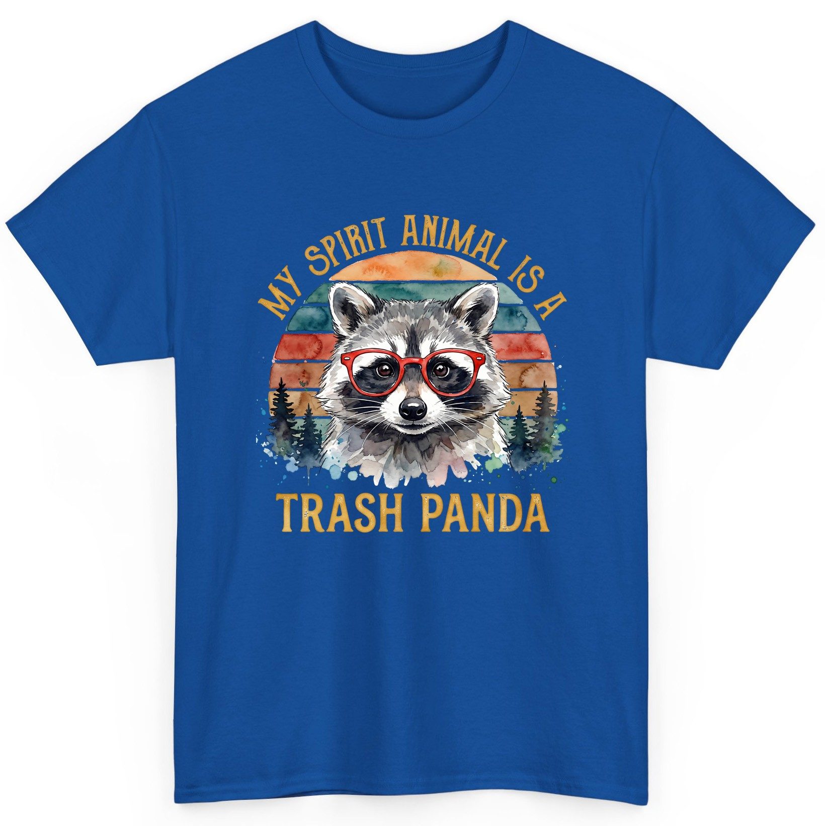 My Spirit Animal Is a Trash Panda raccoon T-Shirt Royal product mockup