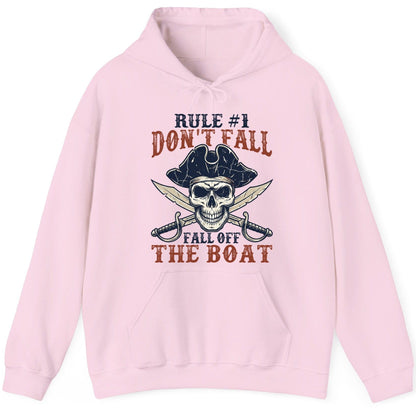 Rule 1 Don't Fall Off the Boat pirate Hoodie Light Pink product mockup