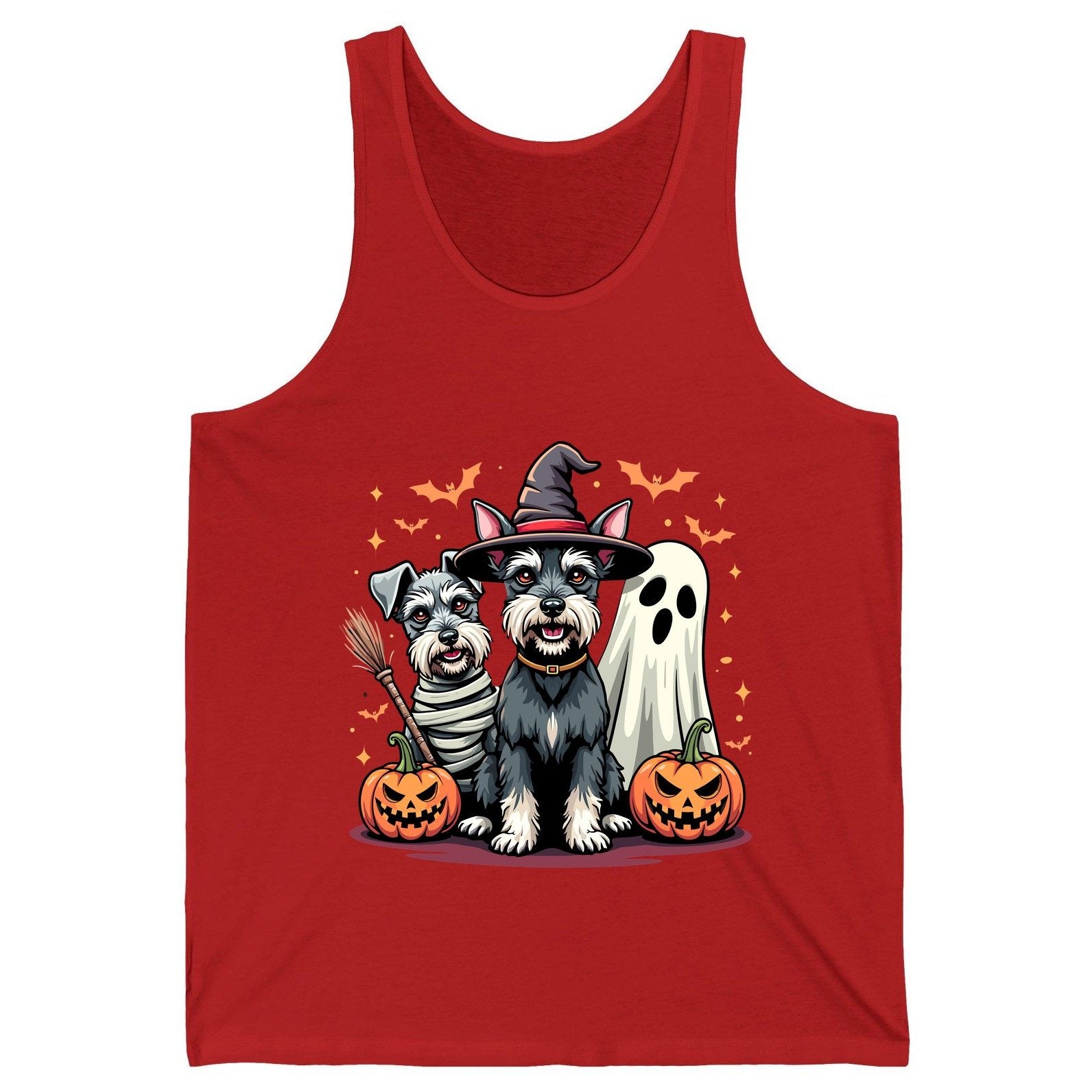 Halloween Schnauzer Dogs schnauzer dogs Tank Top Red product mockup