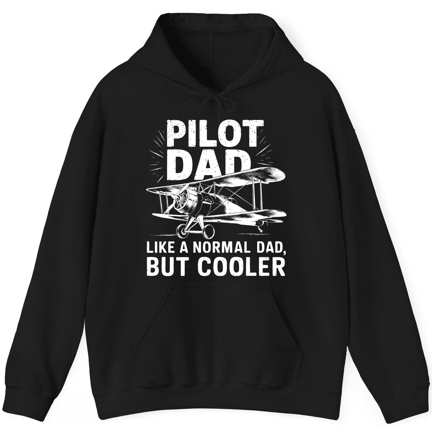 Pilot Dad, Like a Normal Dad, but Cooler pilot dad Hoodie Black product mockup