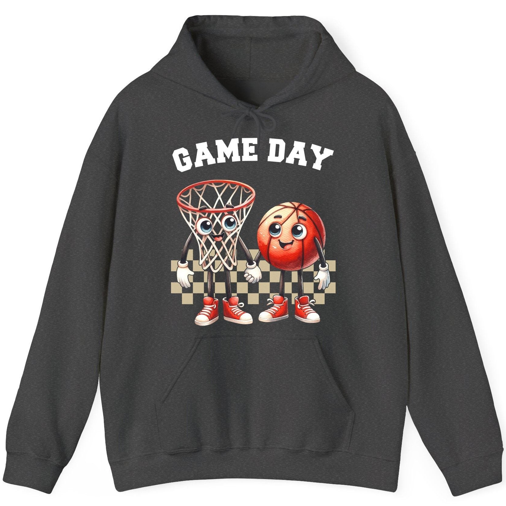 Game Day basketball Hoodie Dark Heather product mockup