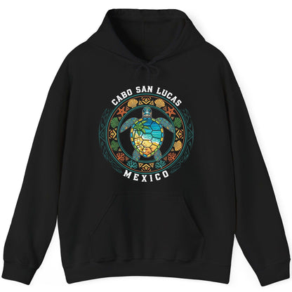 Cabo San Lucas Mexico sea turtle Hoodie Black product mockup