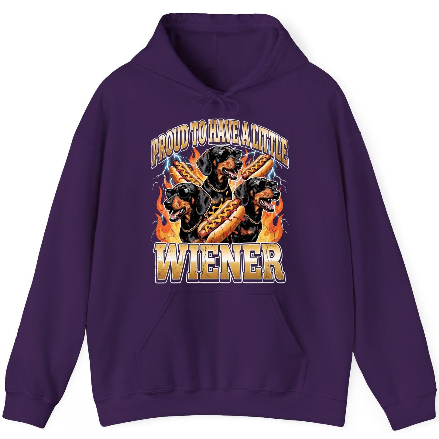 Proud to Have a Little Wiener dachshund Hoodie Purple product mockup