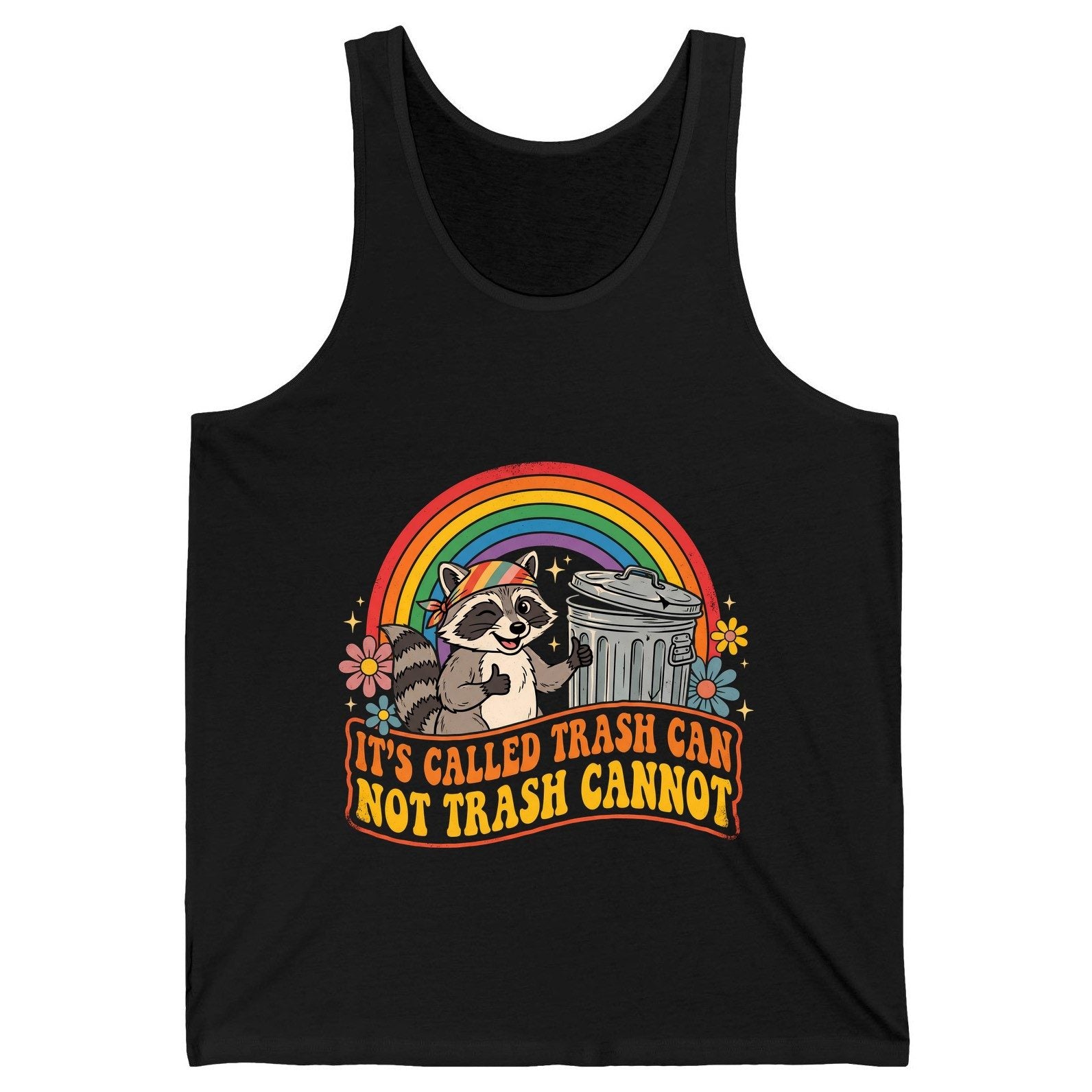 It's Called Trash Can Not Trash Cannot raccoon Tank Top Black product mockup