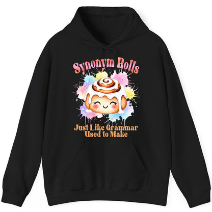 Synonym Rolls Just Like Grammar Used to Make grammar pun Hoodie Black product mockup