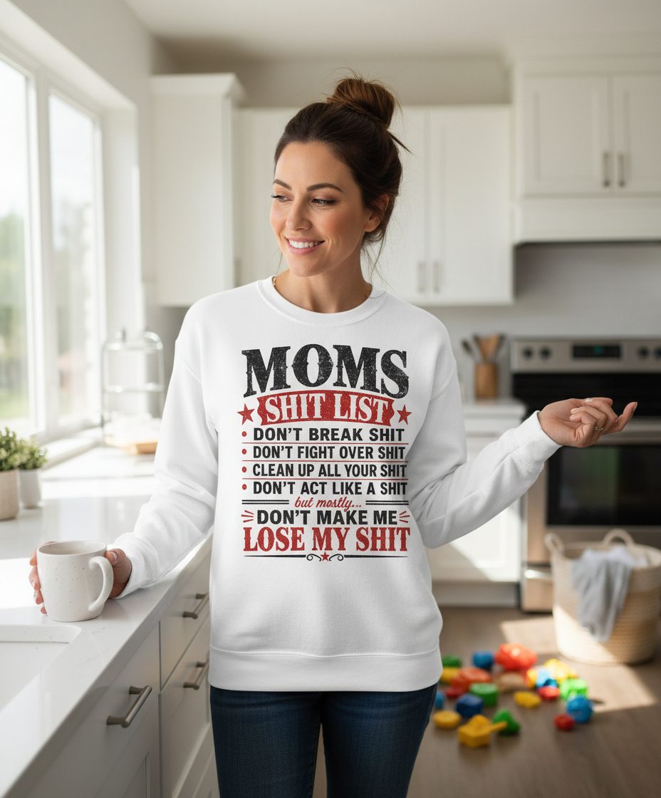 DON'T MAKE ME LOSE MY SHIT Sweatshirt - lifestyle model mockup - White