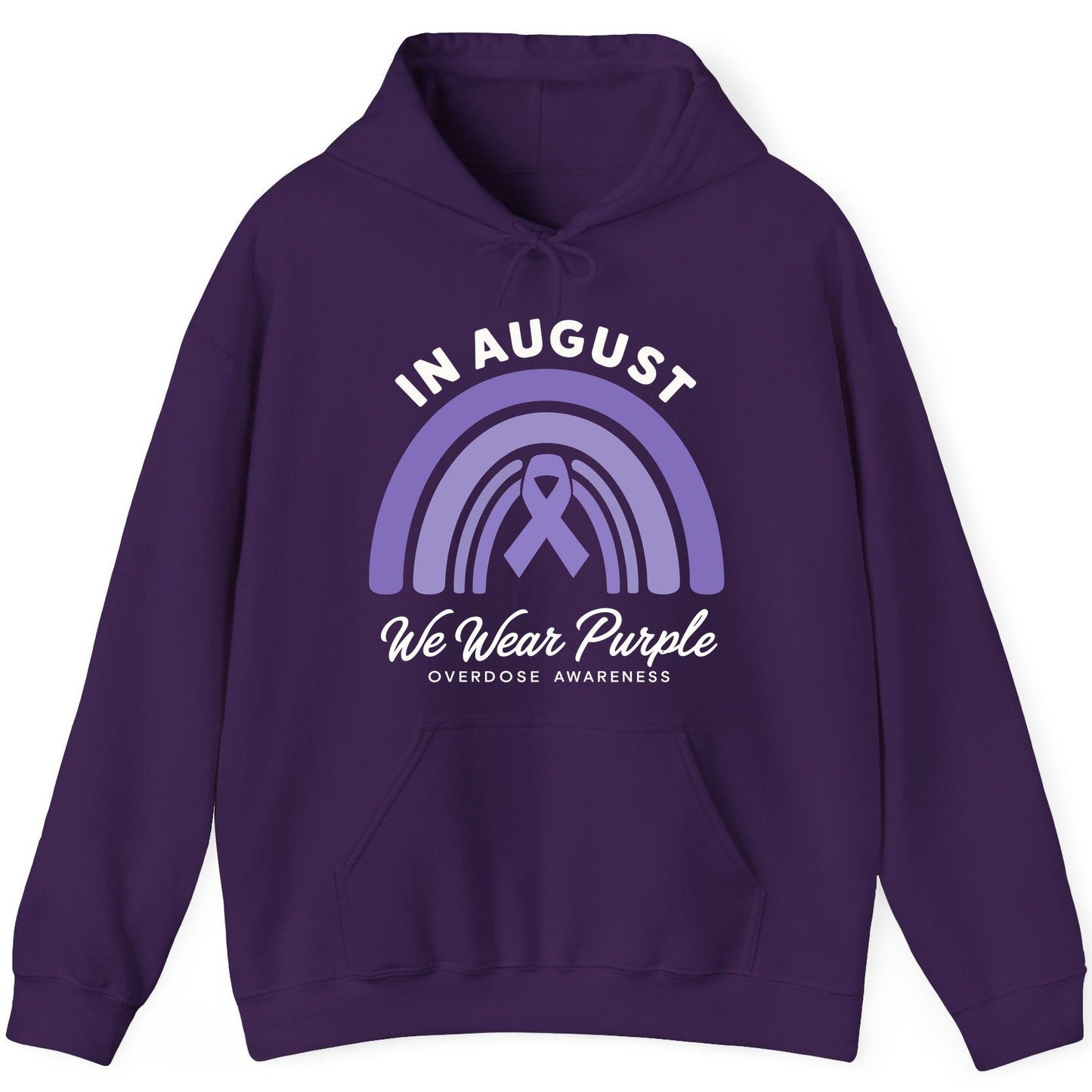 In August We Wear Purple Overdose Awareness overdose awareness Hoodie Purple product mockup
