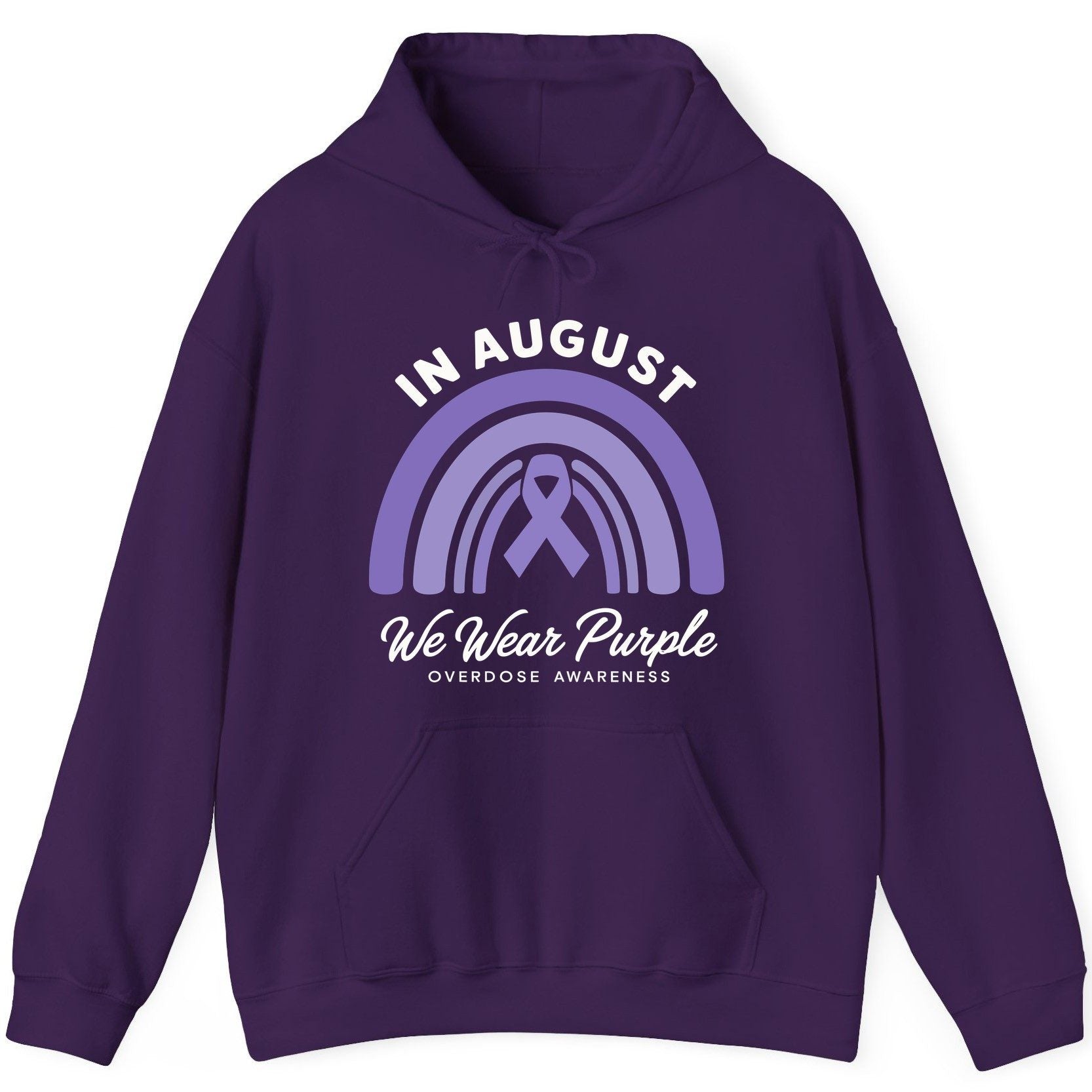 In August We Wear Purple Overdose Awareness overdose awareness Hoodie Purple product mockup