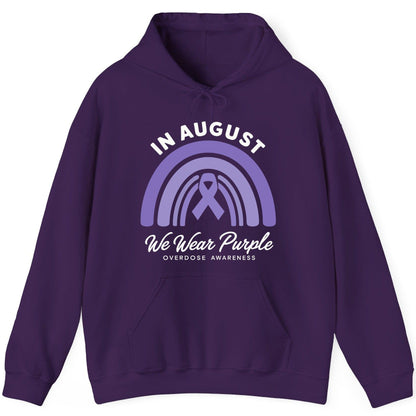 In August We Wear Purple Overdose Awareness overdose awareness Hoodie Purple product mockup
